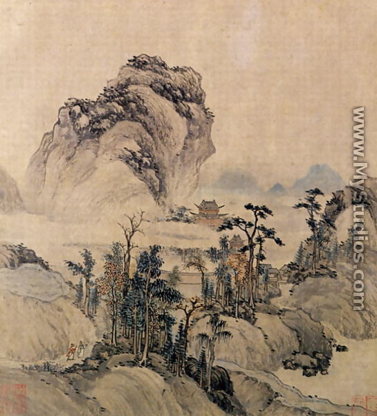 545x600 Mountain View By Chinese School, Ming Dynasty - Ming Dynasty Painting