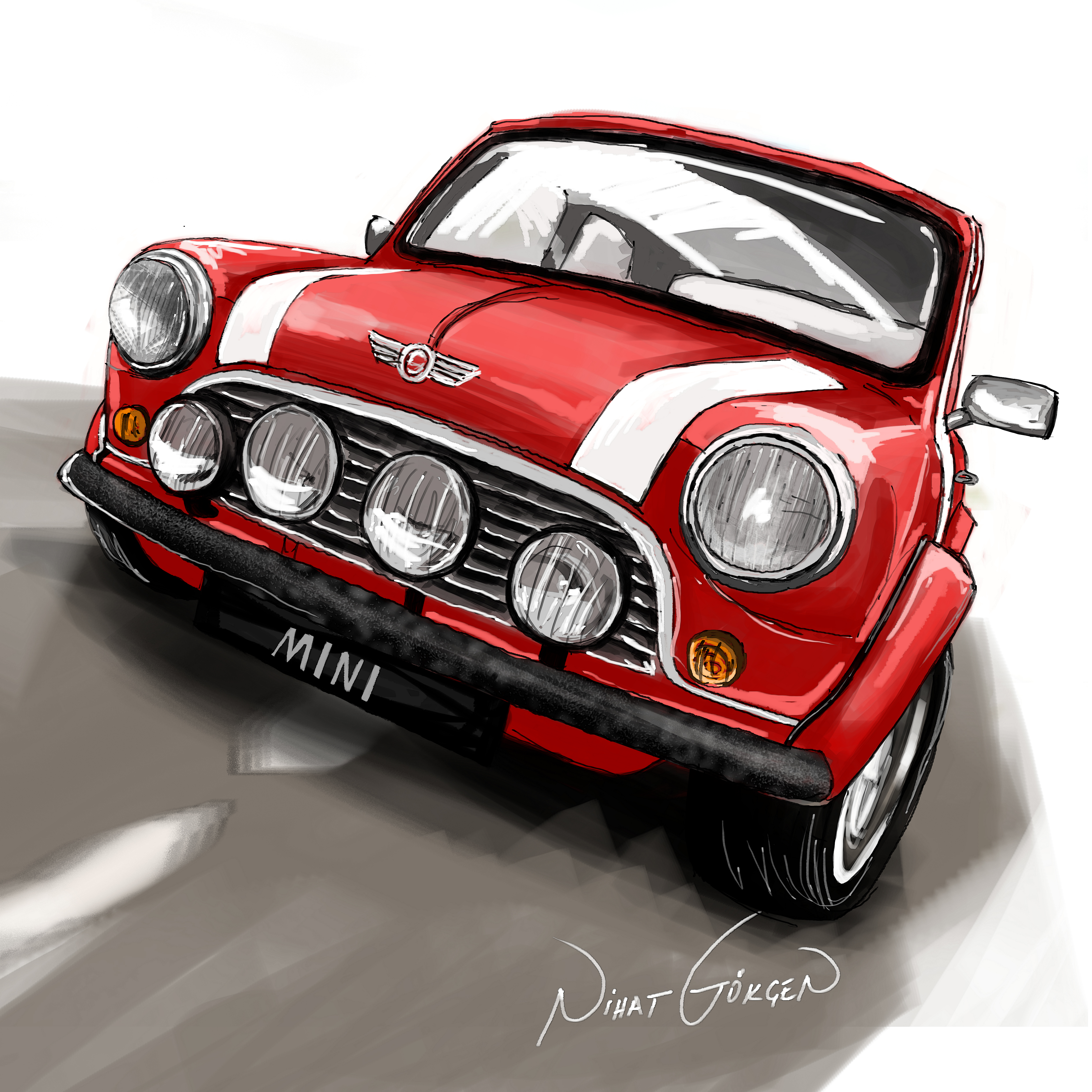 4961x4961 Mini Cooper Old By Nhtgkcn - Mini Cooper Painting