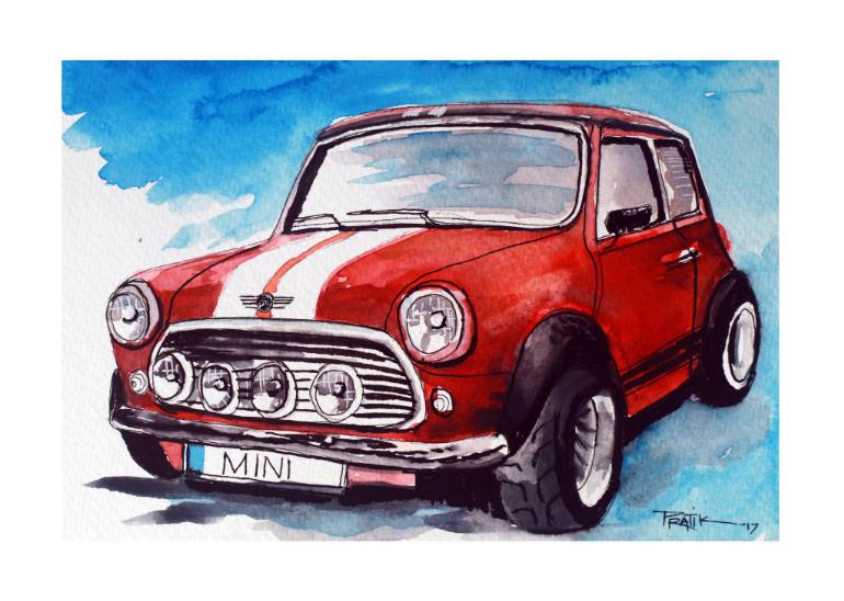 770x548 Saatchi Art Classic Mini Cooper Painting By Pratik Kamat - Mini Cooper Painting