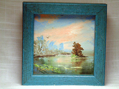 400x300 Vintage Mini Oil Painting By Washington Artist Myrtle Lachance - Mini Oil Painting