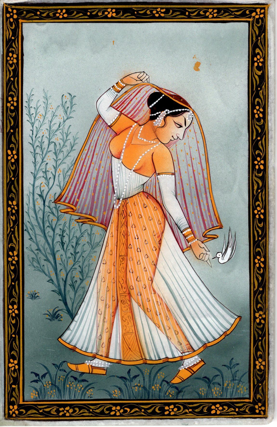 1150x1773 Indian Rajasthan Miniature Art Handmade Ethnic Decor Portrait - Miniature Art Painting