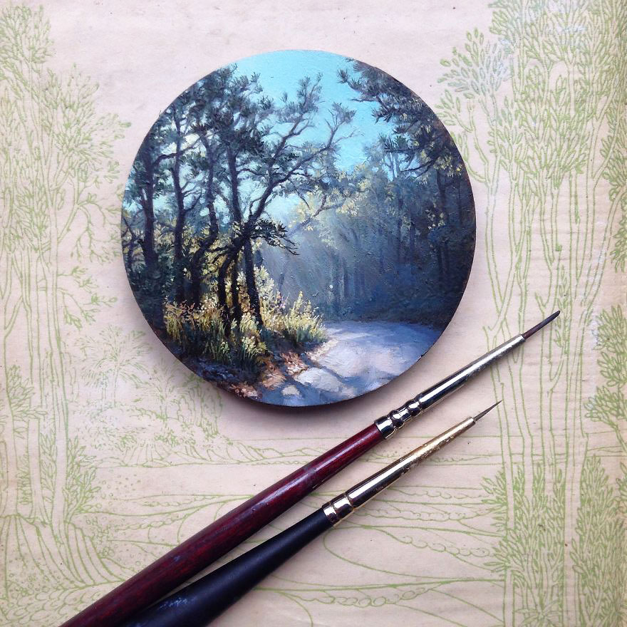 880x880 I Turn My Long Distance Cycling Adventures Into Miniature Oil - Miniature Oil Painting