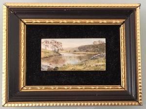300x225 Miniature Oil Painting By John Dean R.m.s. Higgins And Cole - Miniature Oil Painting