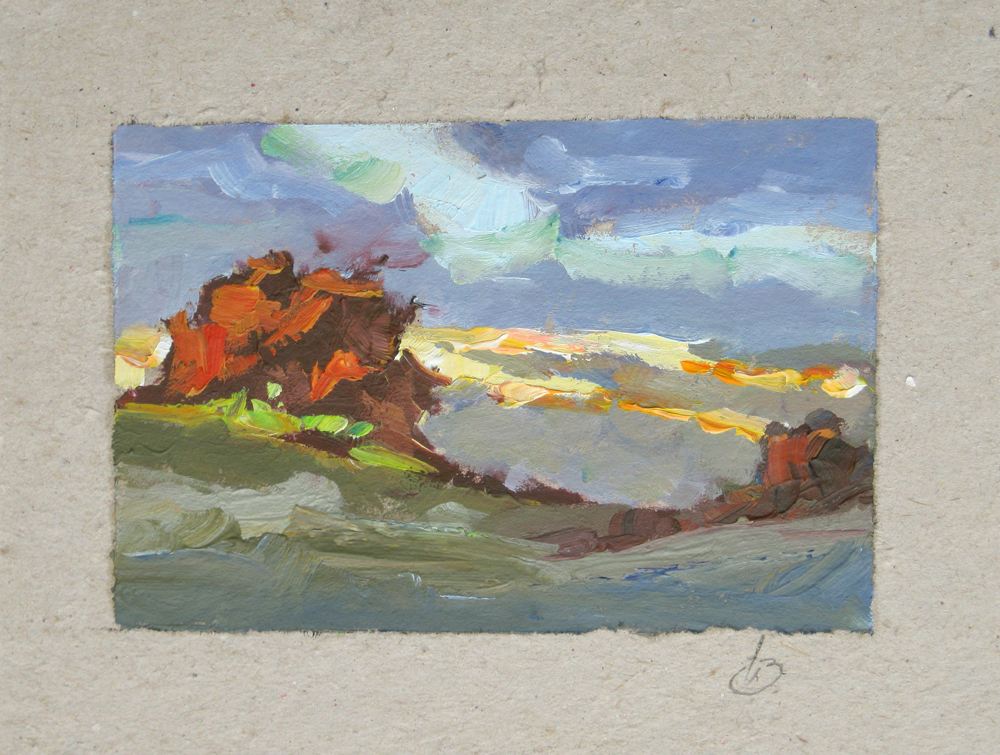 1000x755 Tom Brown Fine Art Miniature Oil Painting, Mountains, Trees, Art - Miniature Oil Painting