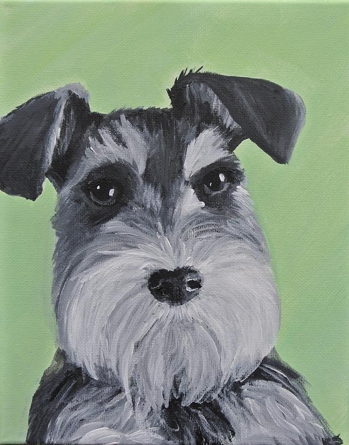 706x900 Miniature Schnauzer Painting By Kimberly Smith - Miniature Schnauzer Painting