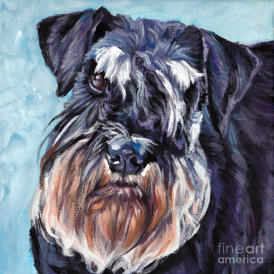 900x900 Miniature Schnauzer Painting By Lee Ann Shepard - Miniature Schnauzer Painting