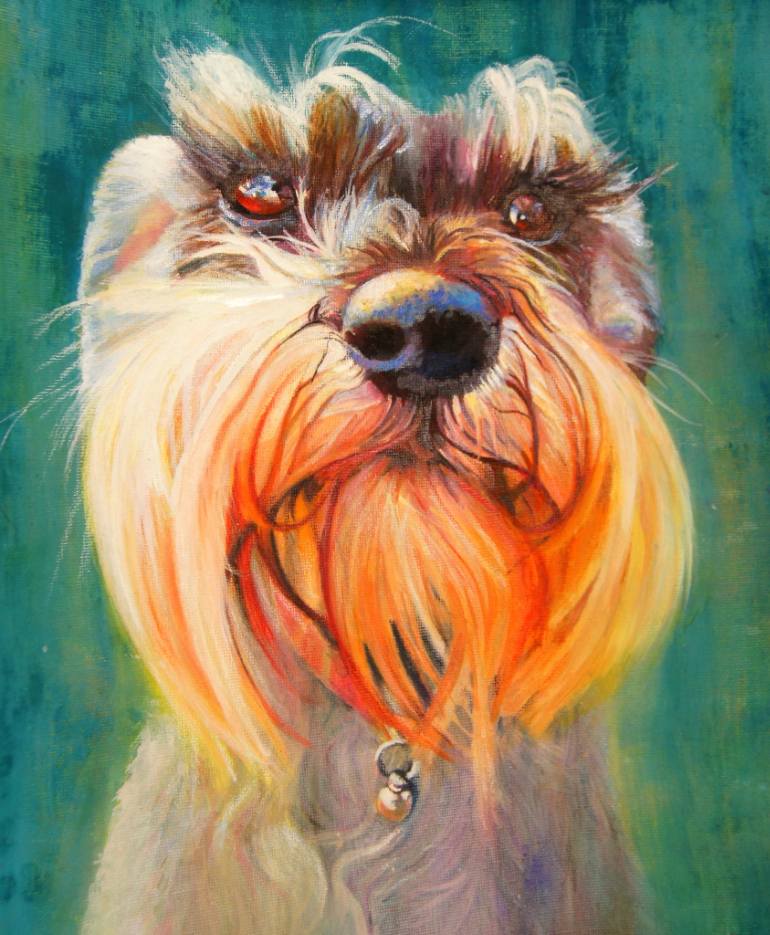 770x935 Saatchi Art Freddy The Miniature Schnauzer Painting By Karen Wilcox - Miniature Schnauzer Painting