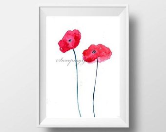 340x270 Minimalist Flower A1 Etsy - Minimalist Flower Painting