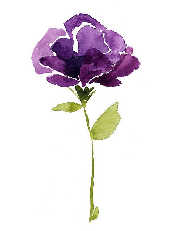 570x761 Wine Cup Poppy - Minimalist Flower Painting