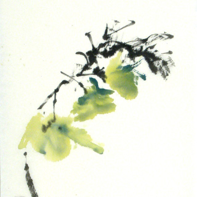 640x640 Sumi E - Minimalist Flower Painting