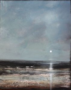 236x301 Original Painting Deep Blue And Gray Modern Art Contemporary Sea - Minimalist Landscape Painting