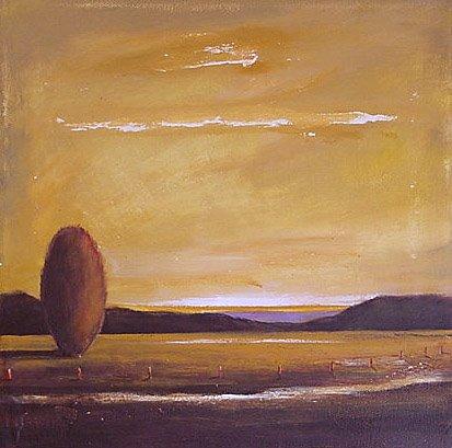 413x409 July 9 Minimalist Landscape With Trees And Texture - Minimalist Landscape Painting