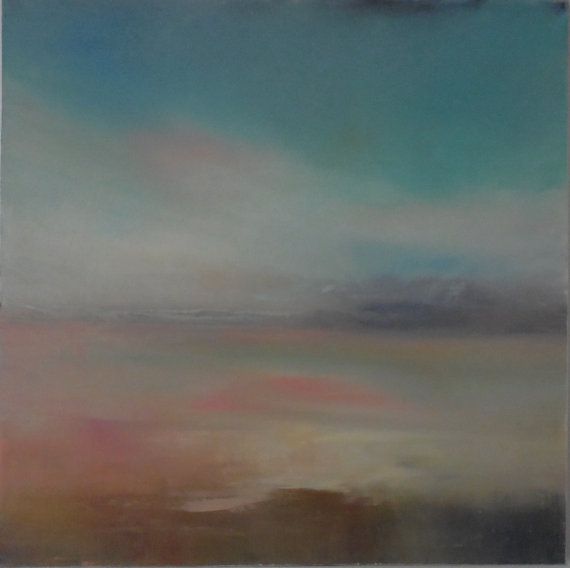 570x568 Luminosity Ii Landscape Original Oil Painting 20 X 20 Stretched - Minimalist Oil Painting