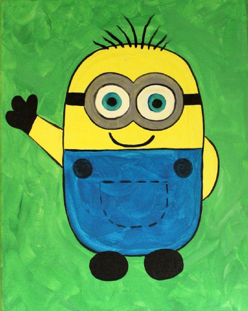 499x625 Minion Bob Social Drinking Amp Painting In Oklahoma City Wine - Minion Painting
