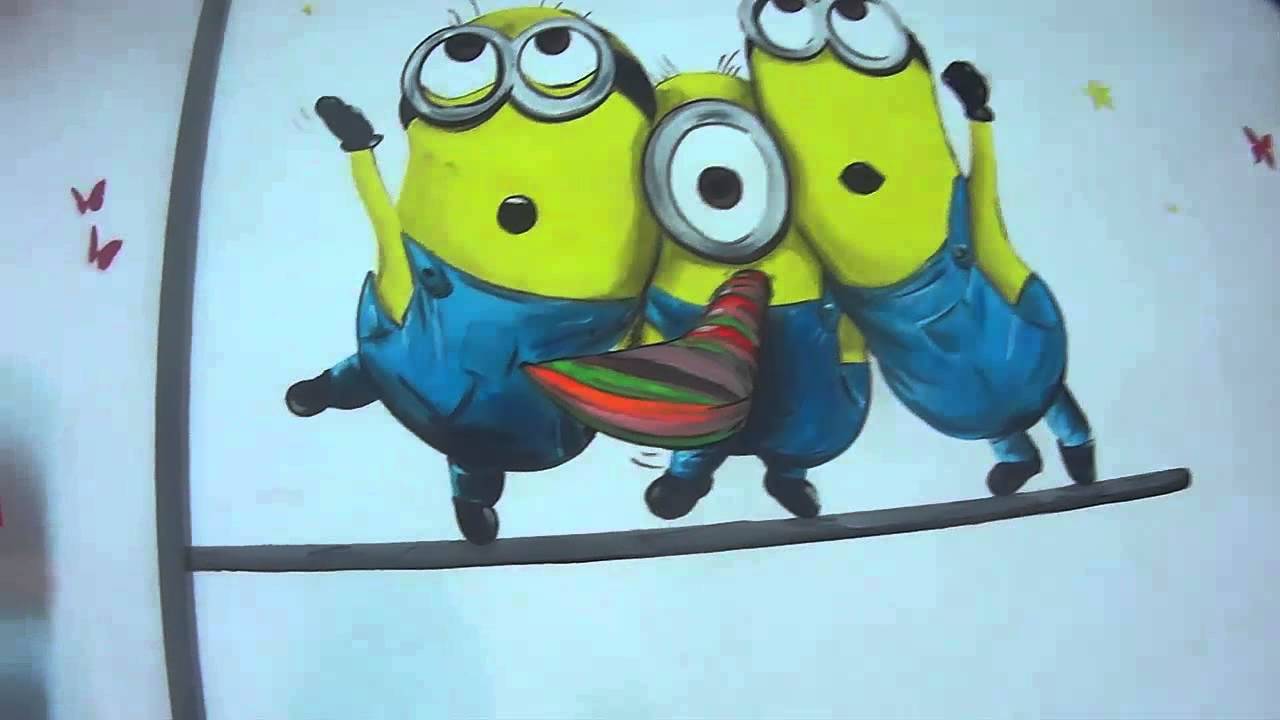 1280x720 Minion Painted On Wall! - Minion Painting