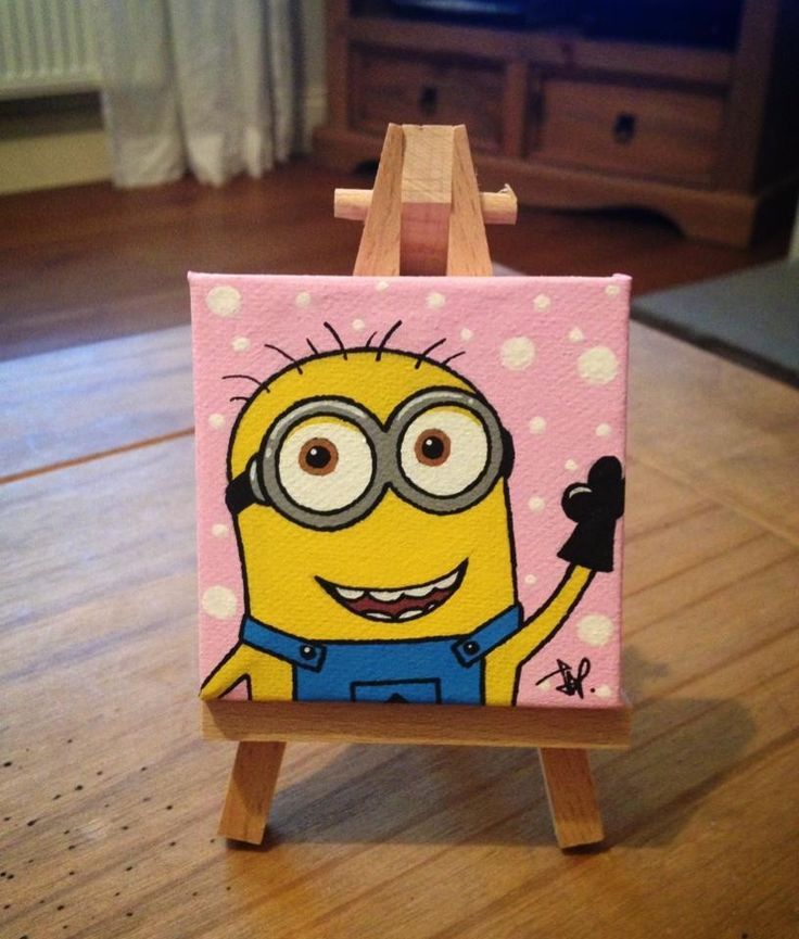 736x865 Minion Painting Diy - Minion Painting On Canvas