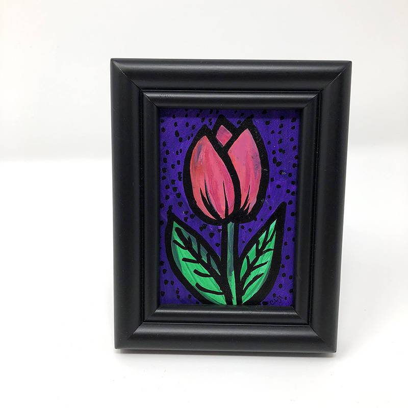 800x800 Pink Tulip Art - Minipainting
