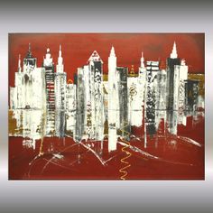 236x236 Minneapolis Skyline Painting - Minneapolis Skyline Painting