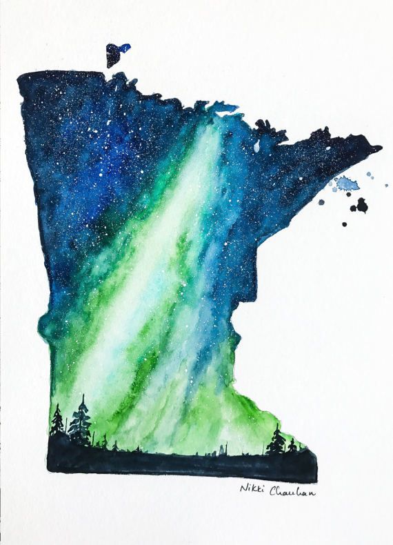 570x790 Minnesota Art, State Poster, State Map Art, Minnesota Gifts - Minnesota Painting