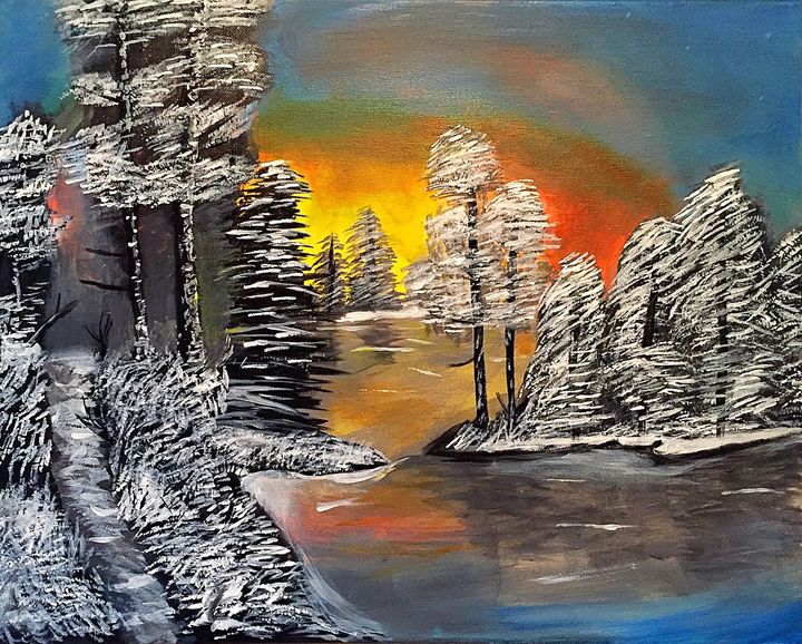 720x578 Snowy Minnesota Lake - Minnesota Painting