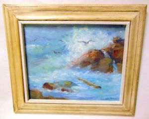 300x239 Theodora M Brown Oil Painting Seagulls Lake Seascape Minnesota - Minnesota Painting
