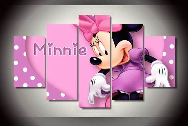 640x430 Pretty Minnie Mouse Canvas Painting Unframed Wall Pictures - Minnie Mouse Painting