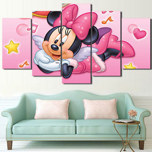 300x300 Hd Printed Cartoon Minnie Mouse Painting Wall Art Canvas Print - Minnie Mouse Painting