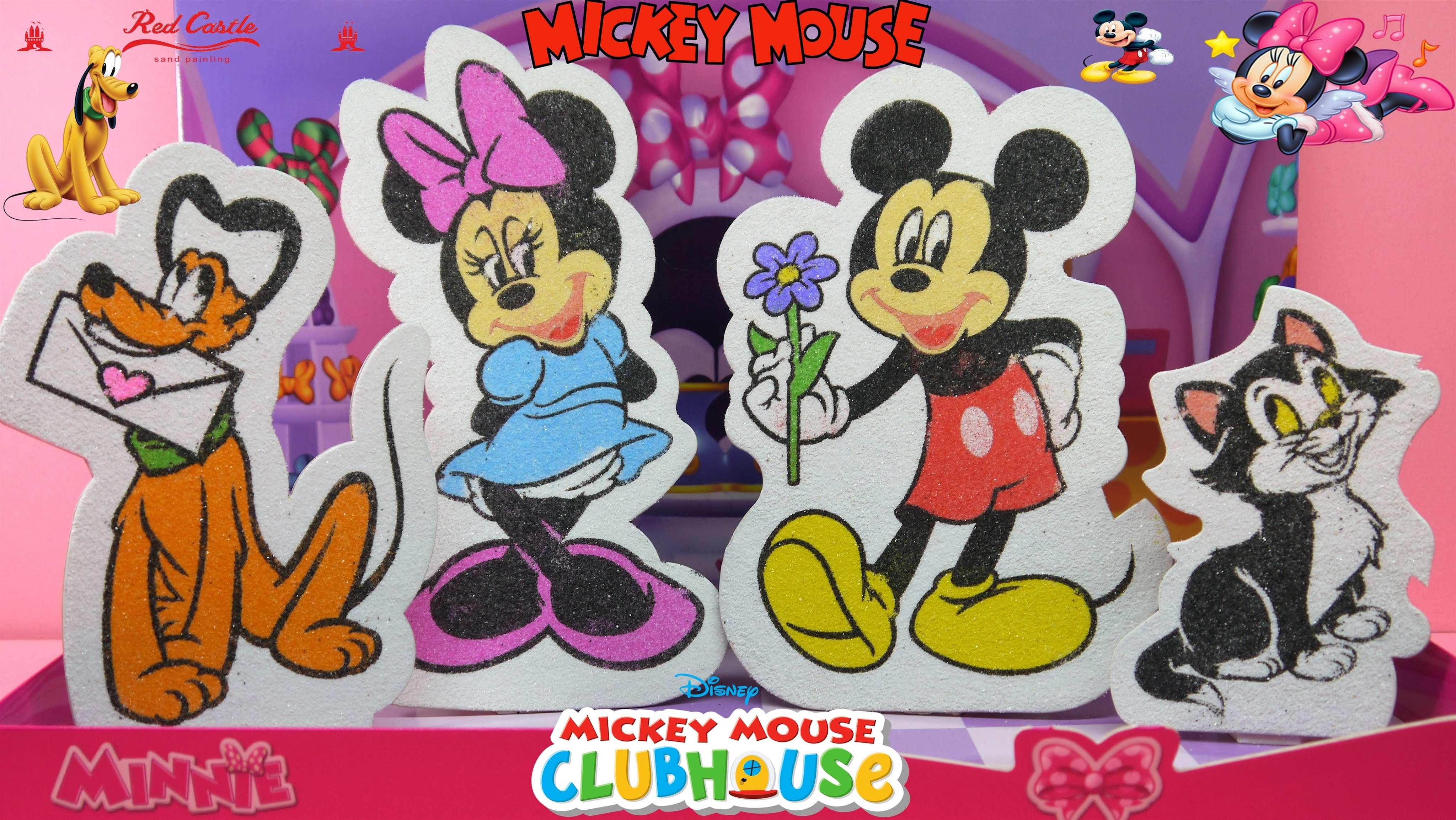 4096x2306 Minnie And Mickey Mouse Family How To Make Sand Painting Red - Minnie Painting