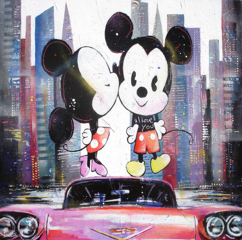 770x764 Saatchi Art New York Honeymoon, Minnie And Mickey Painting By - Minnie Painting