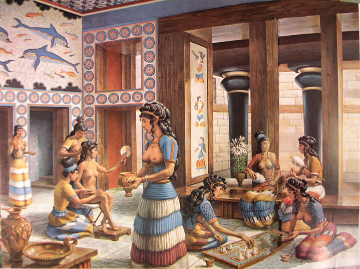 719x536 Minoan Palace Scene - Minoan Painting