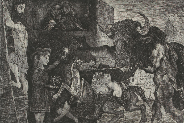 780x522 Power Amp Tenderness In Men Amp Picasso'S - Minotauromachy Painting