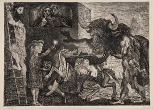 300x216 Minotauromachy (La Minotauromachie) - Minotauromachy Painting