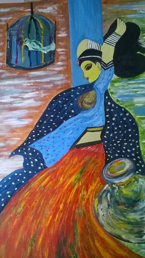 506x900 Mira Painting By Harendra Potlia - Mira Painting