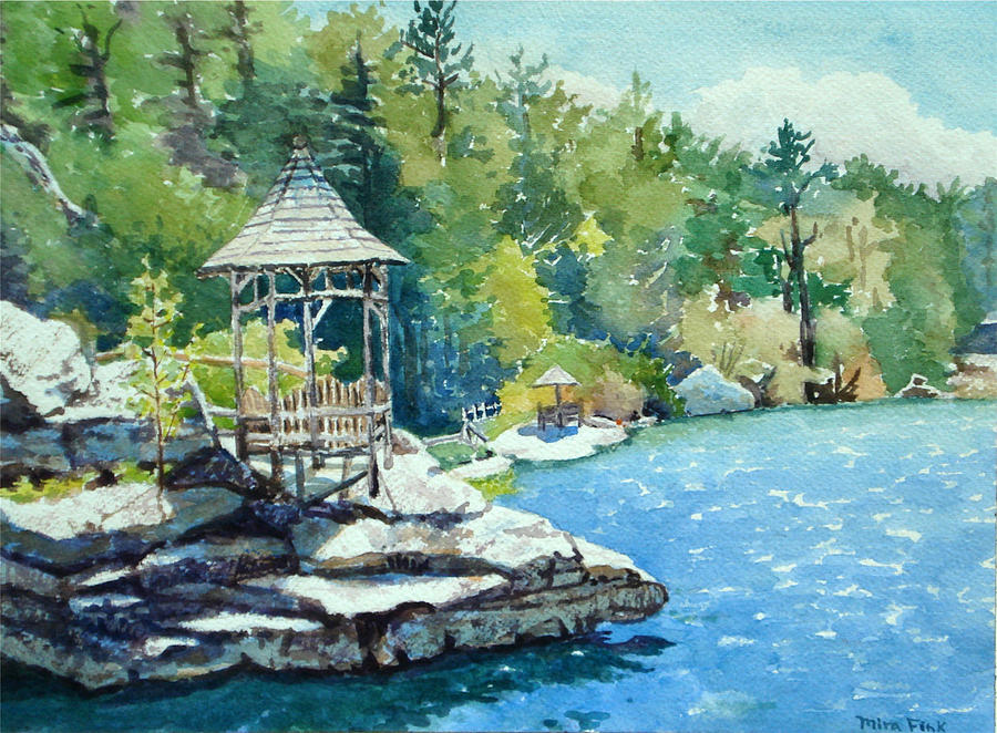 900x662 Mohonk Gazebo Painting By Mira Fink - Mira Painting