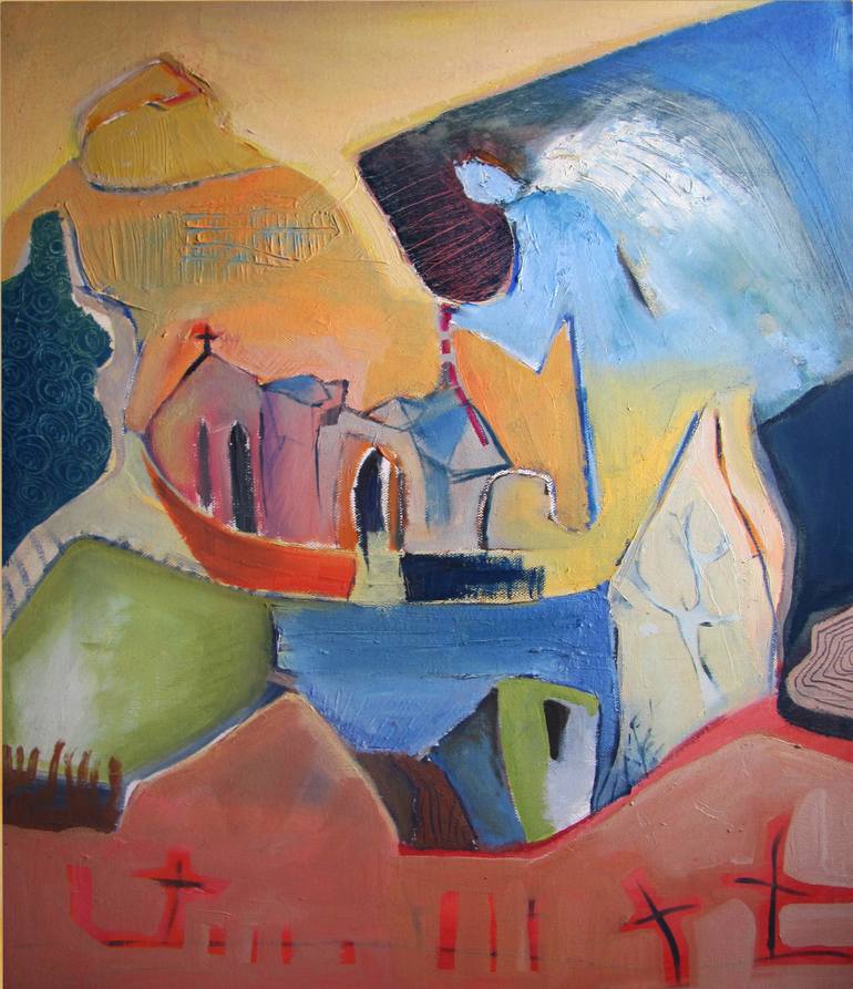 770x893 Saatchi Art Composition With Angels Painting By Mira Dimitrova - Mira Painting