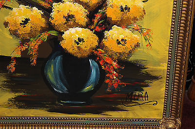 400x266 Vintage Oil Painting On Board Bouquet Of Flowers Signed Mira Mid - Mira Painting