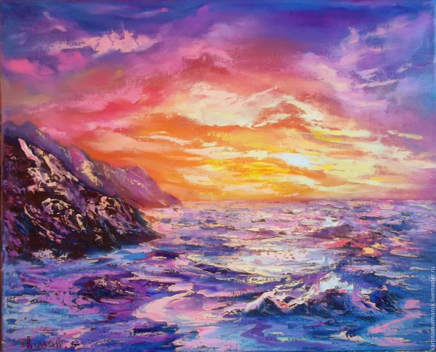 1500x1210 Oil Painting Sea Sunset 4050 Miracle Of Nature Shopline - Miracle Painting