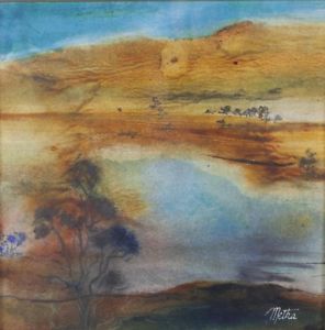 296x300 Metka Skrobar Mirage Original Signed Painting Art Framed Landscape - Mirage Painting