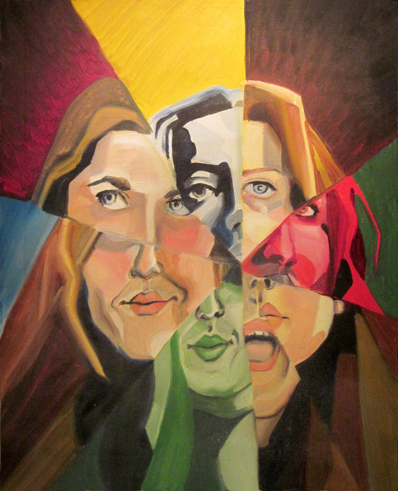 805x993 The Broken Mirror By Bookstoresue - Mirror Image In Painting