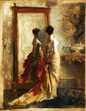 300x389 Famous Mirrors Paintings Amp Reproductions 1st Art Gallery - Mirror Image In Painting