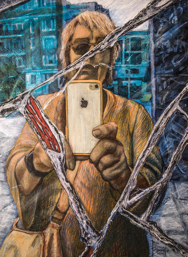 660x900 Gail Padgett And Broken Mirror Painting By Ron Richard Baviello - Mirror Painting