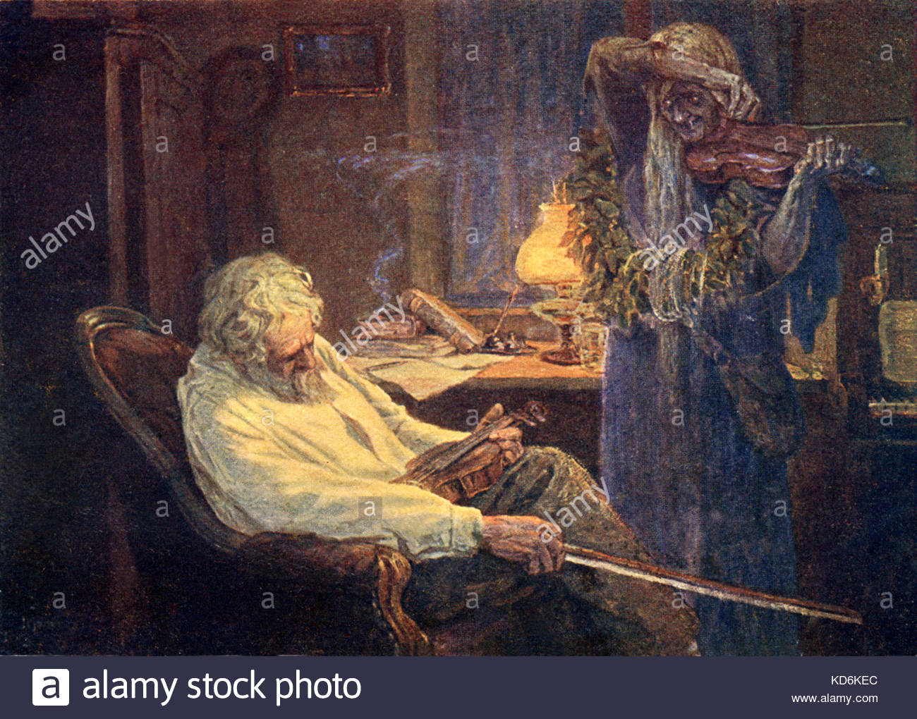 1300x1020 Misery (Bida Das Elend) Melancholy Mood As Violinist Slumps Into - Misery Painting