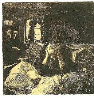 306x320 Women In Mourning Need Or Misery , Kathe Kollwitz, 1895 96 - Misery Painting