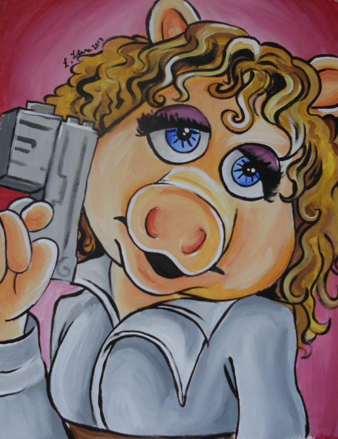 692x900 Miss Piggy As River Song Painting By Lisa Leeman - Miss Piggy Painting