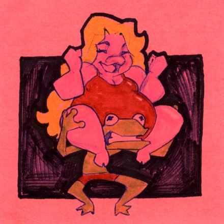 440x440 Miss Piggy Back Ride Doodle By Leowulf067 - Miss Piggy Painting