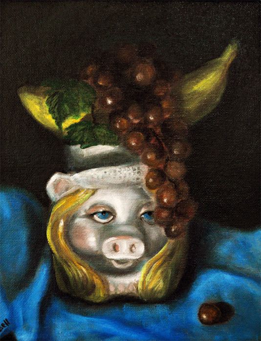 534x698 Miss Piggy As Carmen Miranda 8 X 10 Oil Painting - Miss Piggy Painting