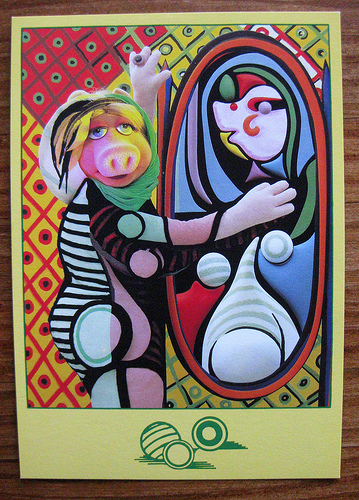 359x500 The Missive Maven Miss Piggy's Art Treasures Pig Before A Mirror - Miss Piggy Painting