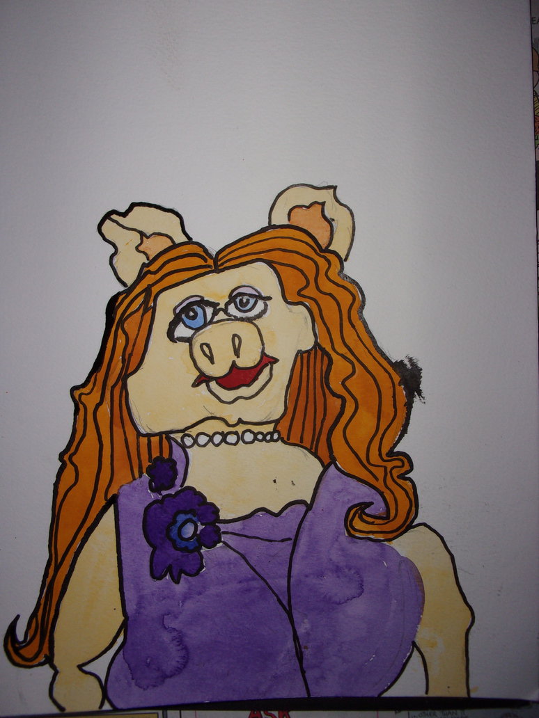774x1032 Watercolor Painting Of 1977 Miss Piggy By Abceasy - Miss Piggy Painting