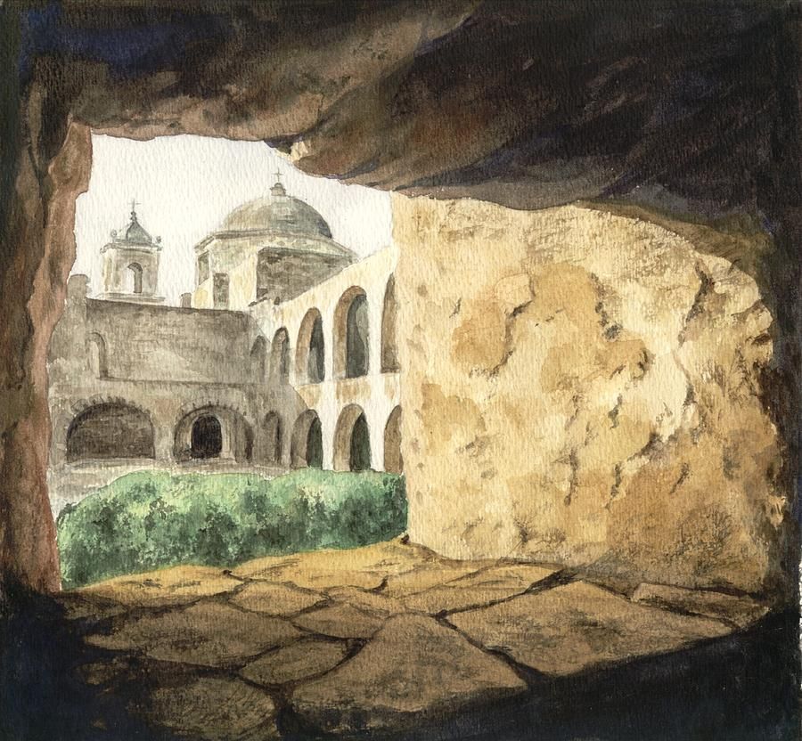 900x832 San Antonio Mission Painting - Mission Painting