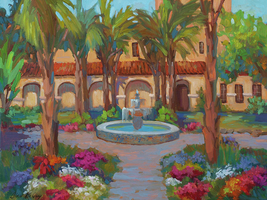 900x675 Ventura Mission Painting By Diane Mcclary - Mission Painting